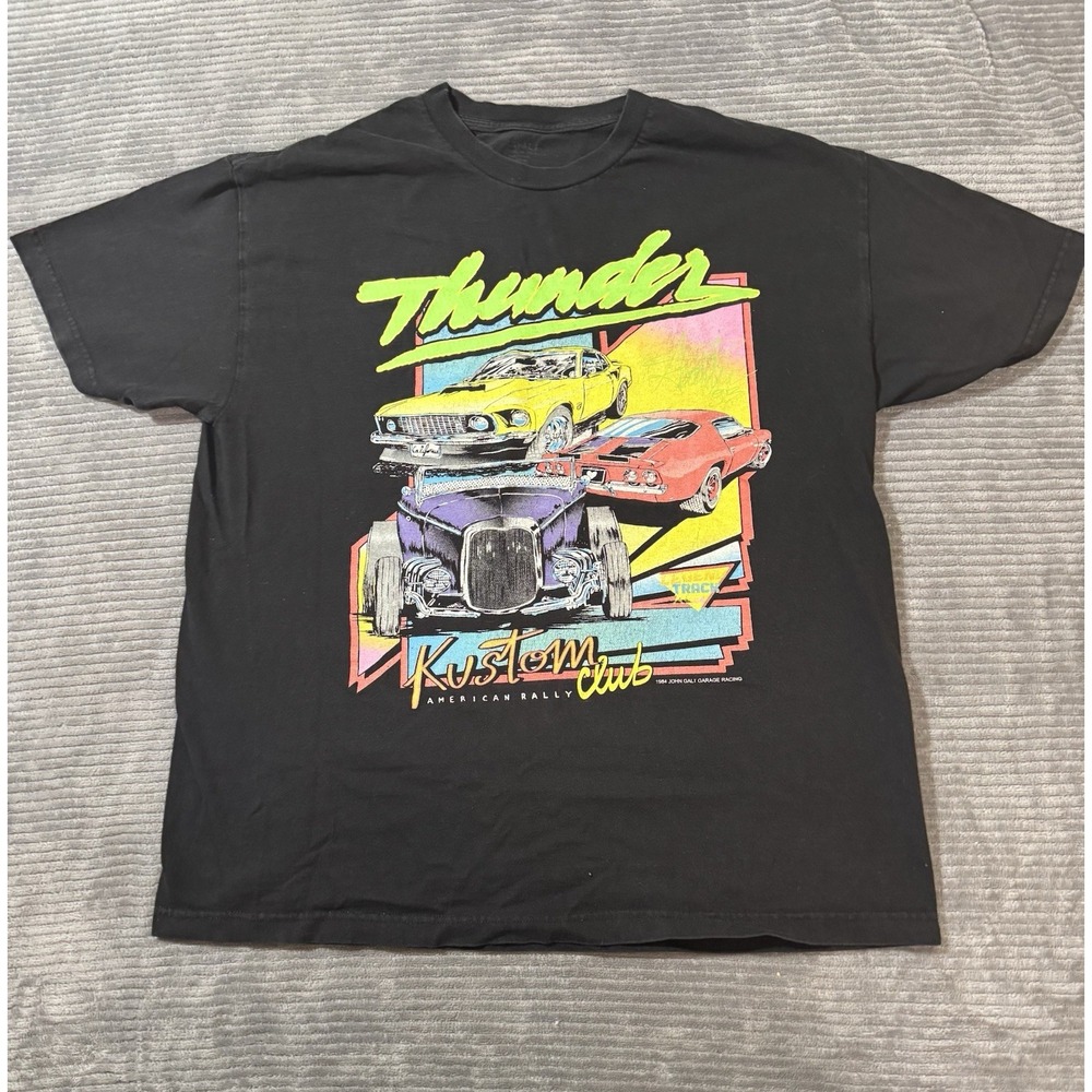 Vintage 1984 J.Galt thunder Kustom club Graphic Rally T-Shirt Size XLarge